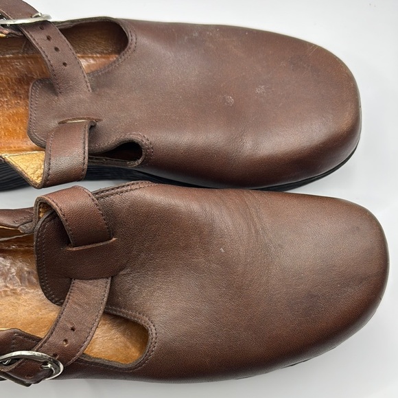 Famolare Brown Leather Mary Jane Wedge Shoes Earth Brown Size 10 - Picture 9 of 14